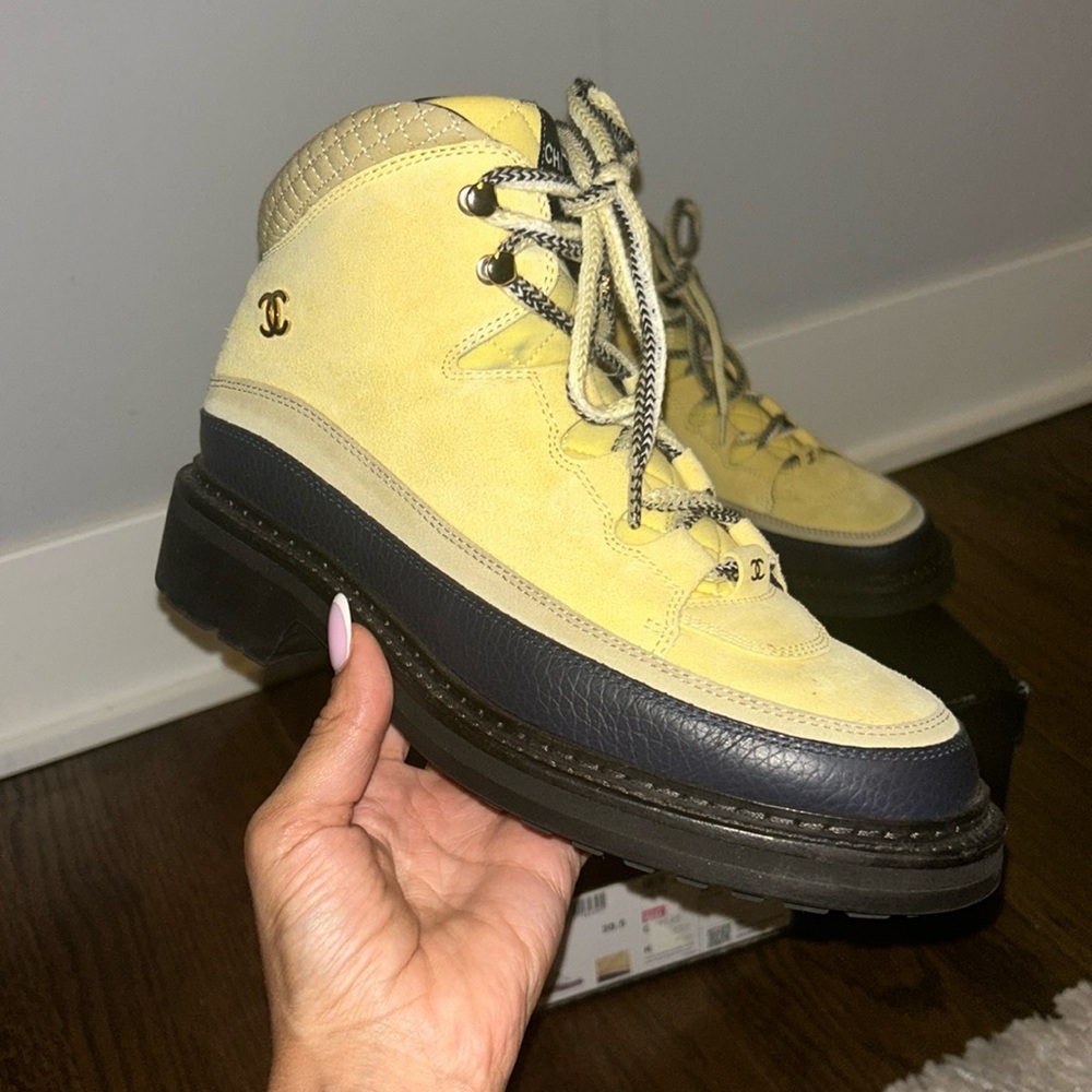 Chanel Yellow Sport Trail Boots